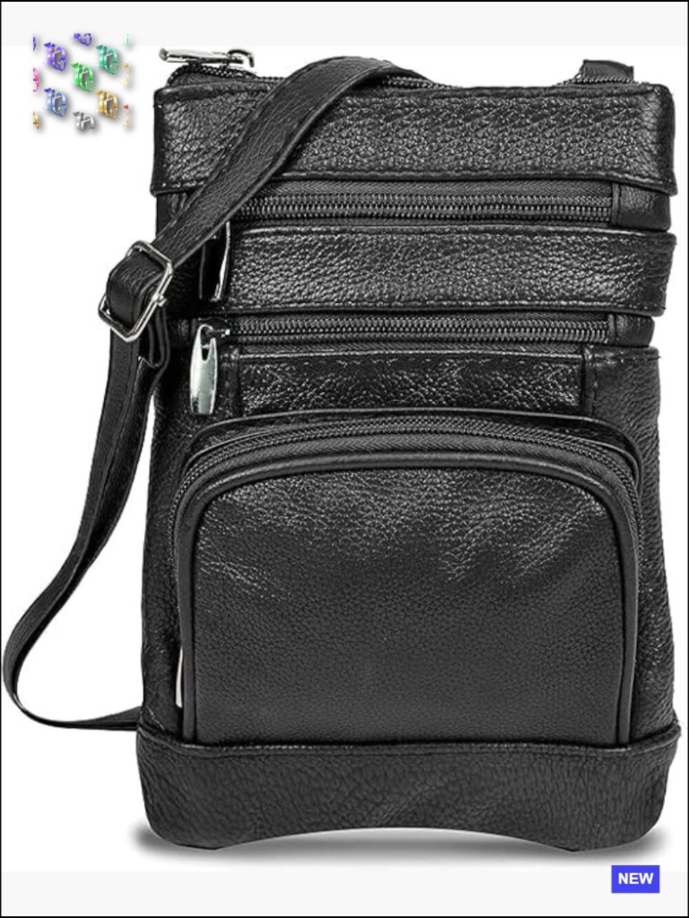 Leather Crossbody Purse with Multi Pockets and Adjustable Strap Soft Durable
